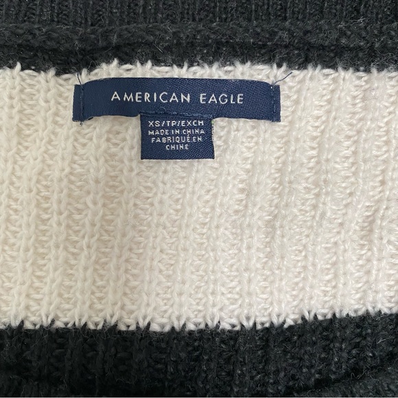 American Eagle Black and White Rugby Sweater - Picture 8 of 12
